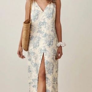 NWT Reformation Monique floral linen midi dress in teacup